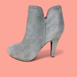Gianni Bini Gray Ankle Boots Sleek Suede High Heel